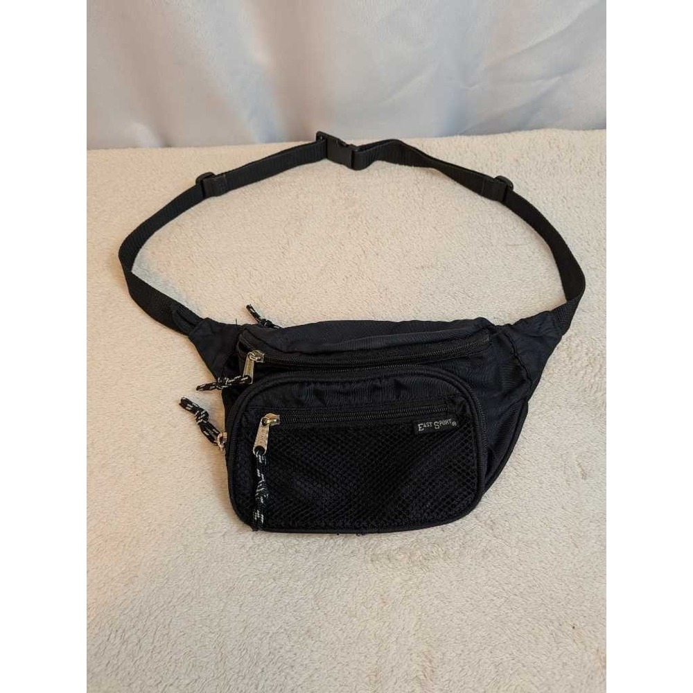East Sport Black Nylon Fanny Pack Waist Bag Belt Bag Unisex Adjustable Strap